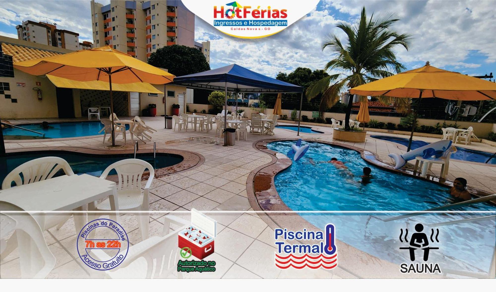Flat Paradise, Piscinas Termais, Proximo Ao Centro - Hotferias Caldas Novas Esterno foto